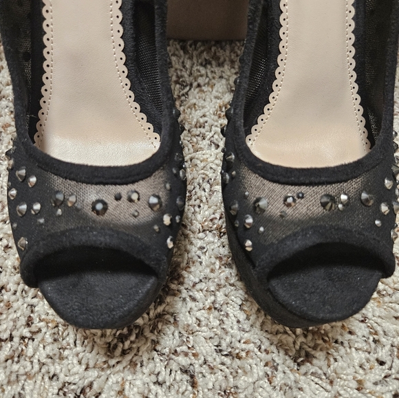 Madison Embellished Black Stilettos NWOB - Picture 2 of 10